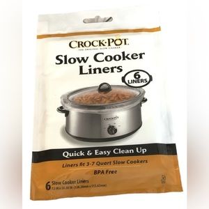 Crock-Pot Slow Cooker Liners Fits 3-7 Quart Cookers 6 Pack BPA Free Easy Cleanup